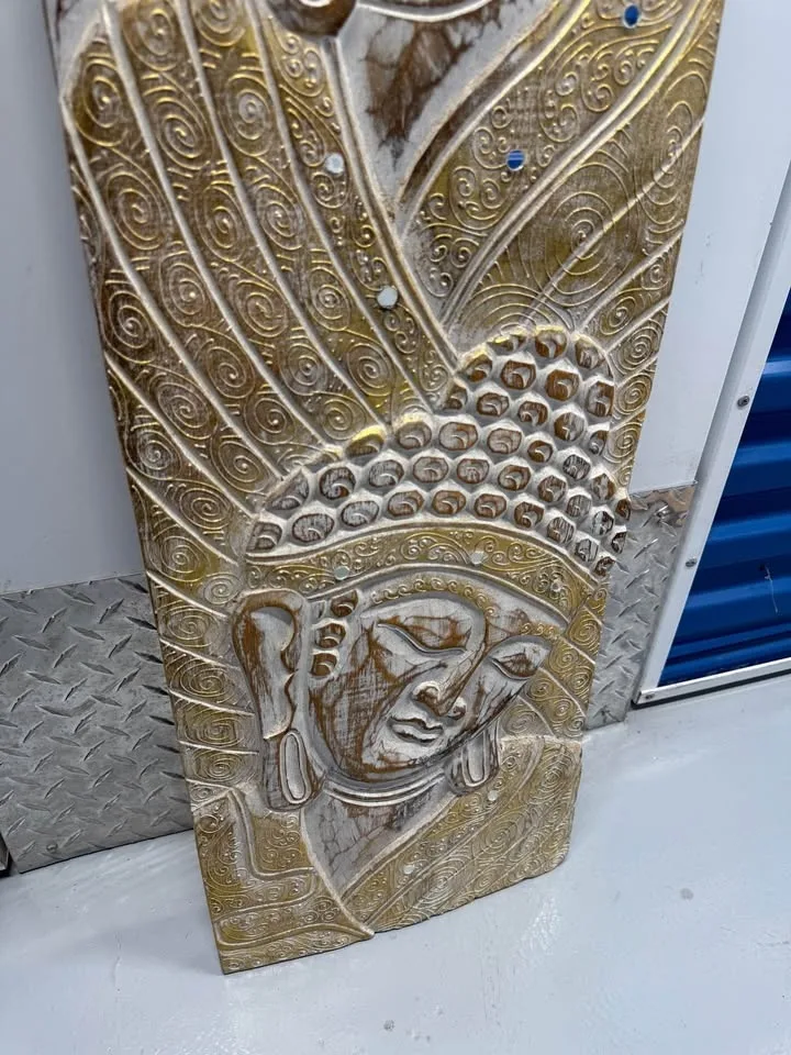 Buddha Wall Panel Hand Carved 39 x 11.5 image indicator(3)