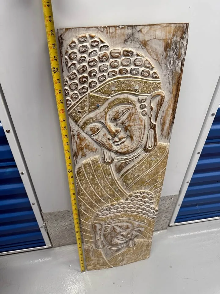 Buddha Wall Panel Hand Carved 39 x 11.5 image indicator(6)
