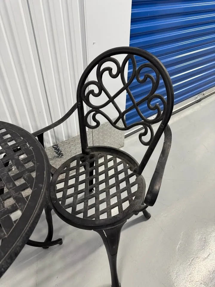 3 Piece Outdoor Table Chair Set Color Black image indicator(3)