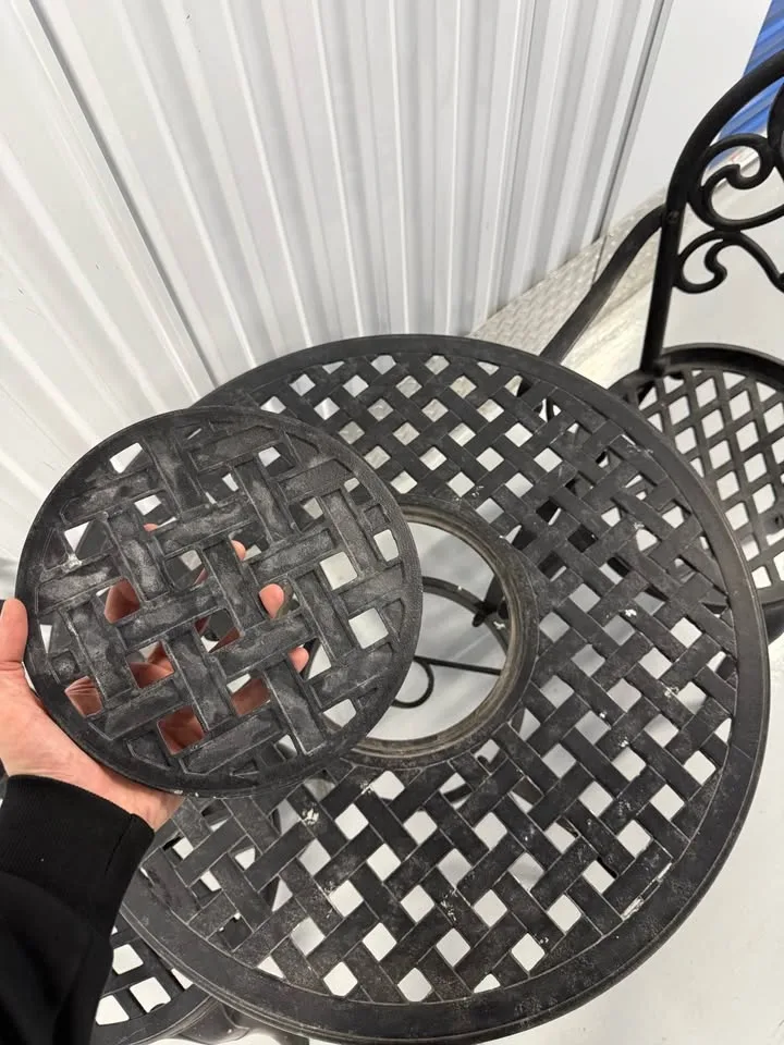 3 Piece Outdoor Table Chair Set Color Black image indicator(4)