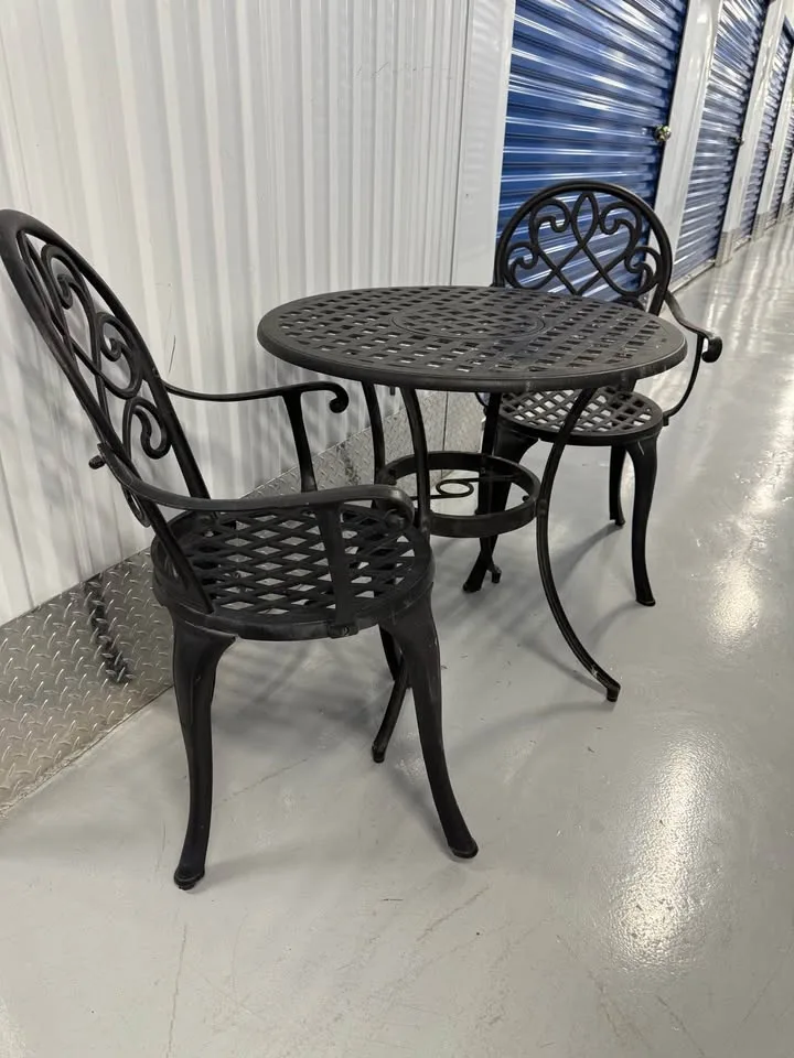 3 Piece Outdoor Table Chair Set Color Black image indicator(5)
