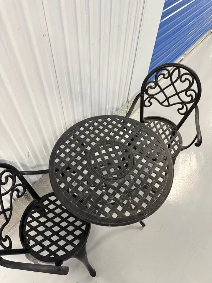 3 Piece Outdoor Table Chair Set Color Black image indicator(6)