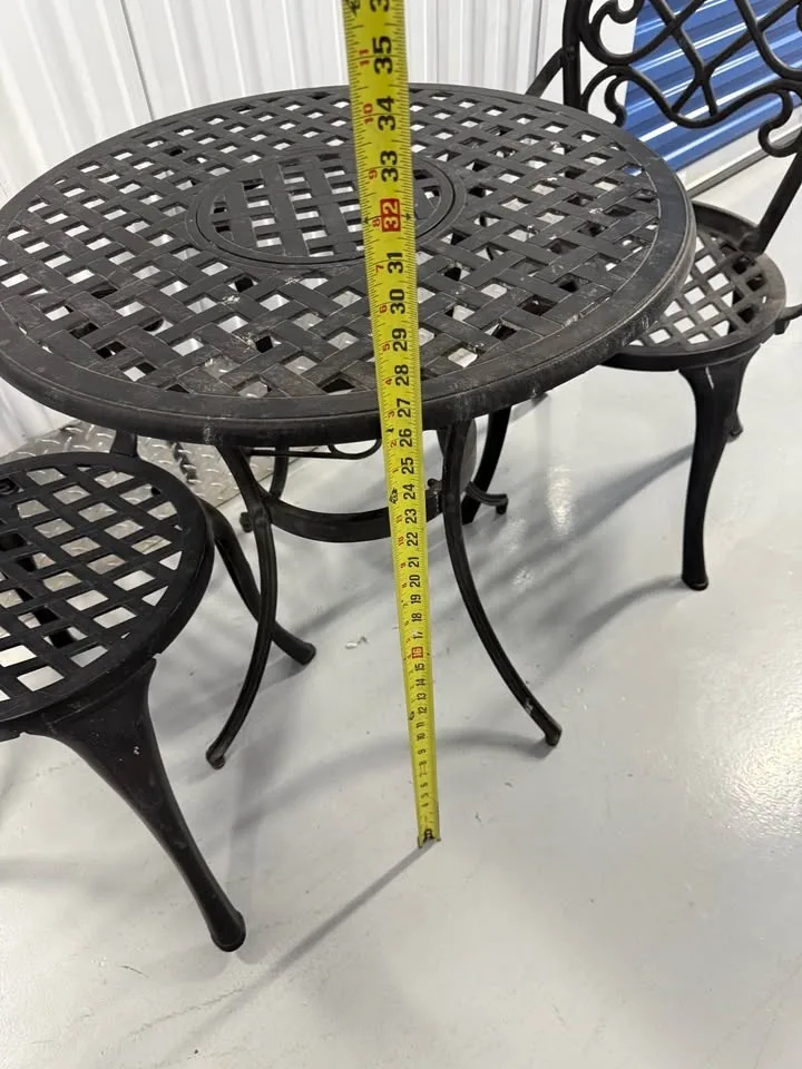 3 Piece Outdoor Table Chair Set Color Black image indicator(8)