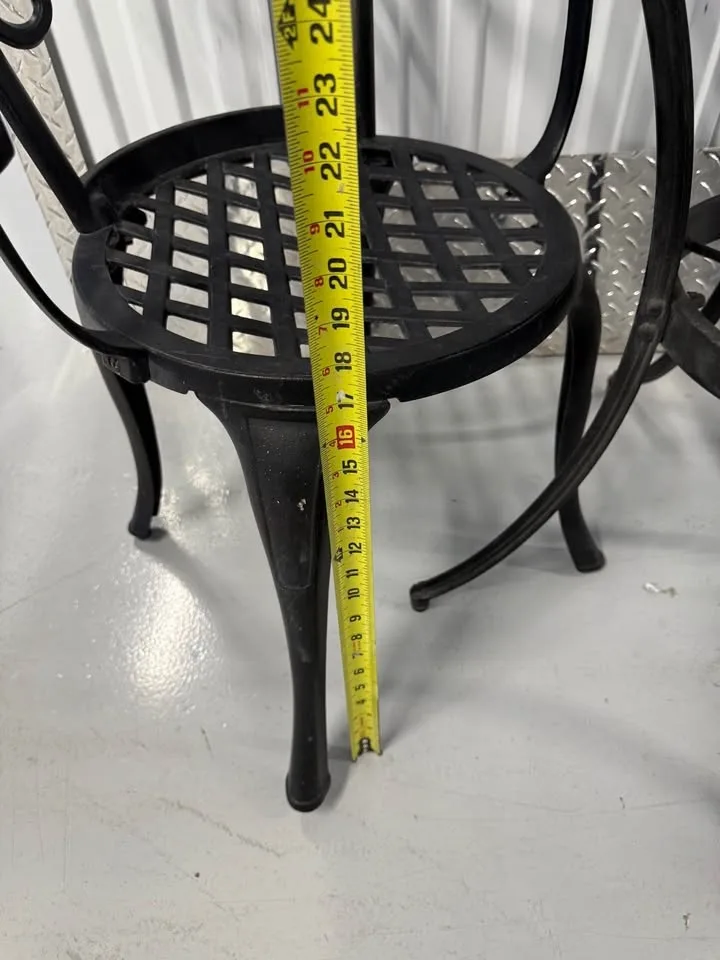 3 Piece Outdoor Table Chair Set Color Black image indicator(9)