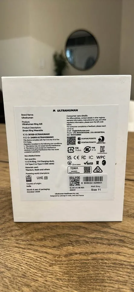 ULTRAHUMAN Ring AIR Matt Grey Size 11 image indicator(5)