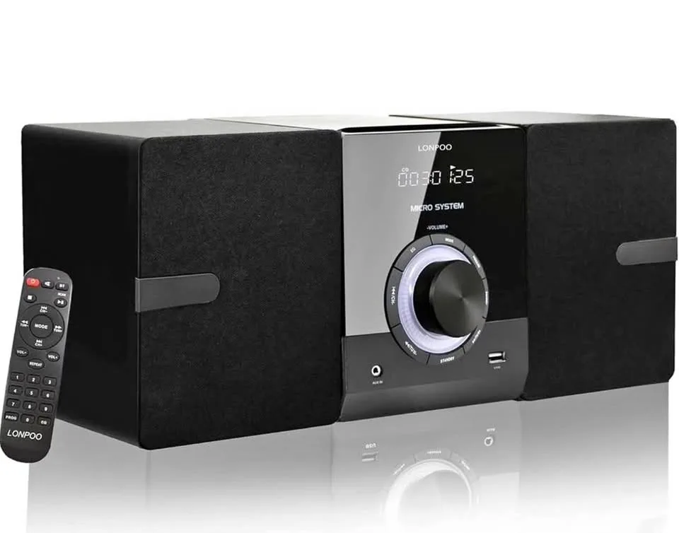 Brand New Micro Hi-Fi Stereo System – CD, Bluetooth, FM, AUX, US