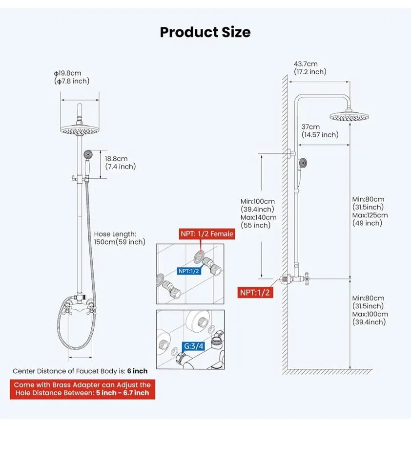 Luxury Antique Brass Bathroom Shower Faucet Set – Brushed Gold, image indicator(6)