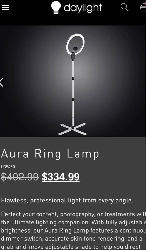 Brand New Daylight Aura Ring LED Floor Lamp - photo 2