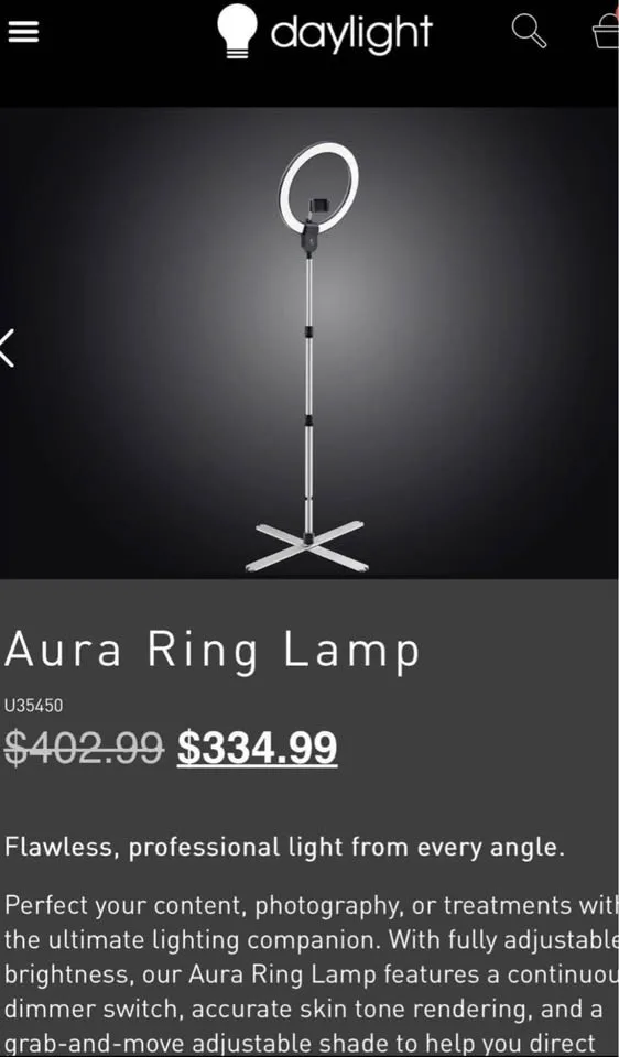 Brand New Daylight Aura Ring LED Floor Lamp image indicator(2)