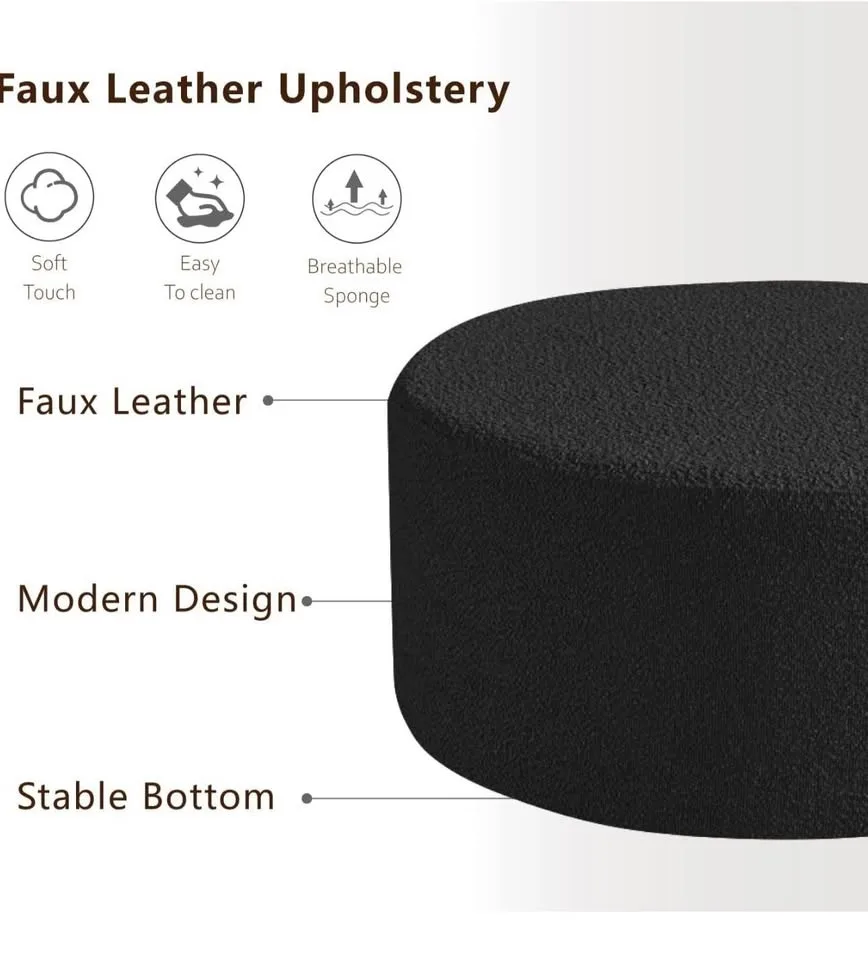 O2B Round Boucle Coffee Table/Ottoman – Luxury Look, Brand New! image indicator(3)