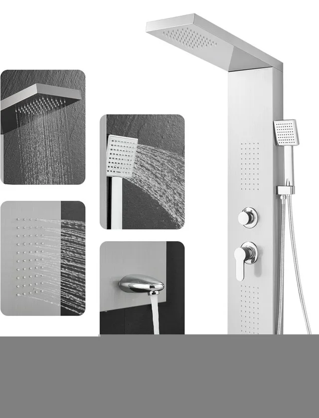 Brand New 4-in-1 Shower Panel Tower – Rainfall, Body Jets image indicator(2)