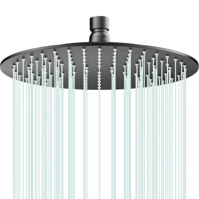 AULEEND Matte Black 10” Rainfall Shower Head – BRAND NEW