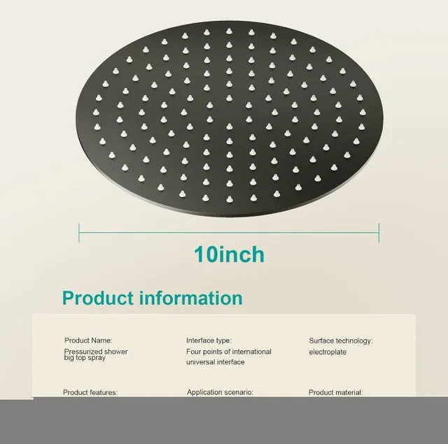 AULEEND Matte Black 10” Rainfall Shower Head – BRAND NEW image indicator(2)