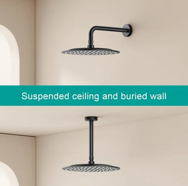 AULEEND Matte Black 10” Rainfall Shower Head – BRAND NEW image indicator(3)