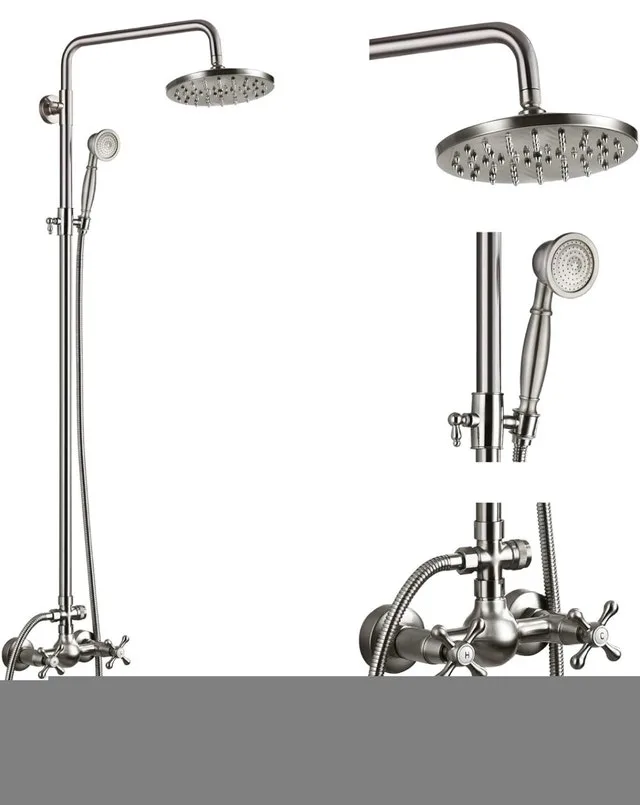 Antique Brushed Nickel Bathroom Shower Faucet image indicator(2)