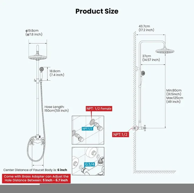 Antique Brushed Nickel Bathroom Shower Faucet image indicator(3)