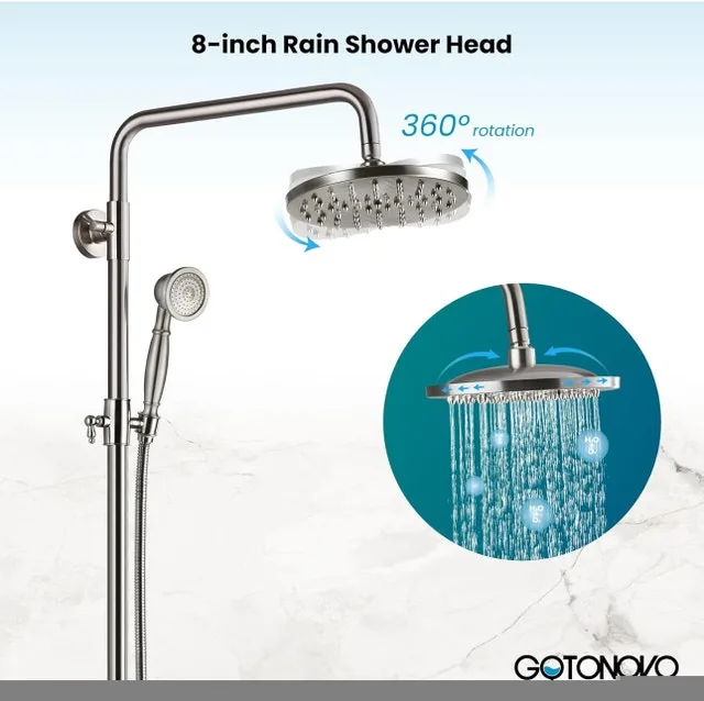 Antique Brushed Nickel Bathroom Shower Faucet image indicator(5)