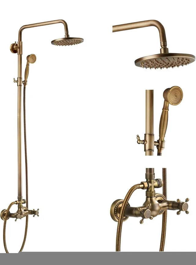 Antique Brass Bathroom Shower Faucet image indicator(2)