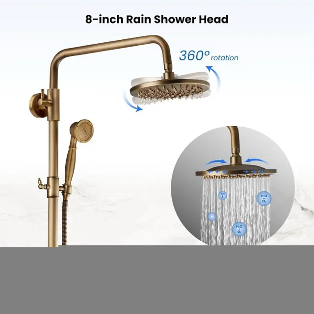 Antique Brass Bathroom Shower Faucet image indicator(4)