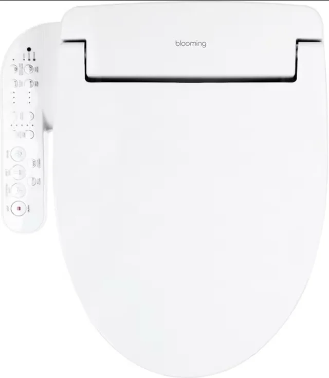 BLOOMING Round Bidet Toilet Seat - Heated, Warm Water, Air Dryer
