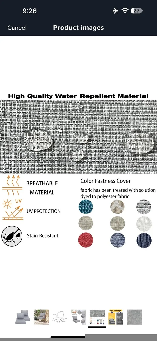 Brand New Sealed Indoor/Outdoor Patio Cushions image indicator(5)