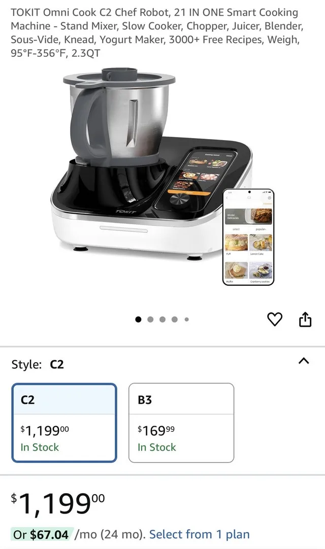 Brand New TOKIT Omni Cook C2 - 21 in 1 Robotic Cooking Machine