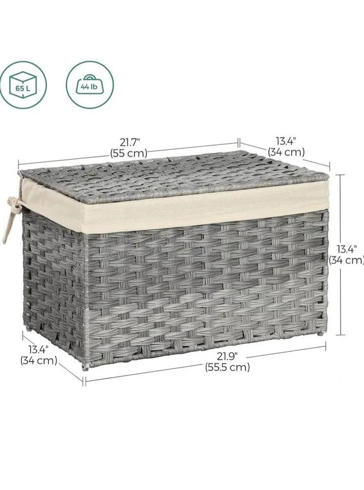 SONGMICS 65L Storage Basket with Lid - BRAND NEW image indicator(3)