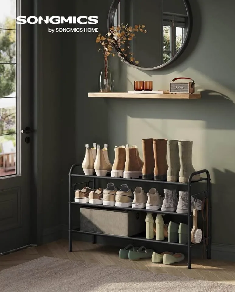 🖤 SONGMICS 3-Tier Shoe Rack – Holds Up to 15 Pairs image indicator(4)