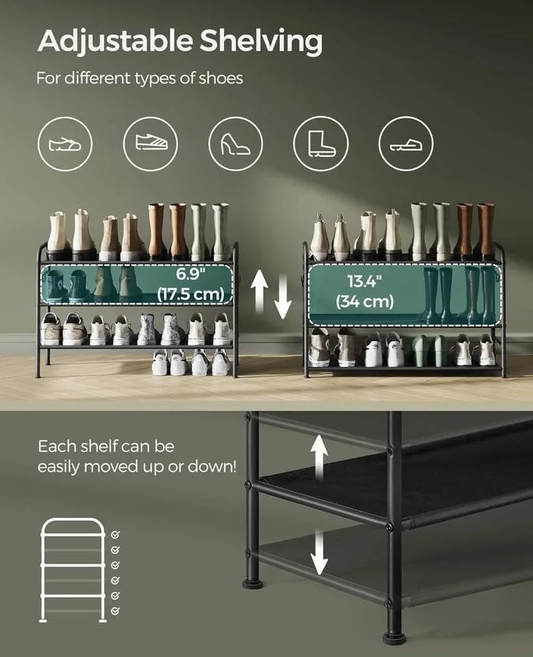 🖤 SONGMICS 3-Tier Shoe Rack – Holds Up to 15 Pairs image indicator(5)