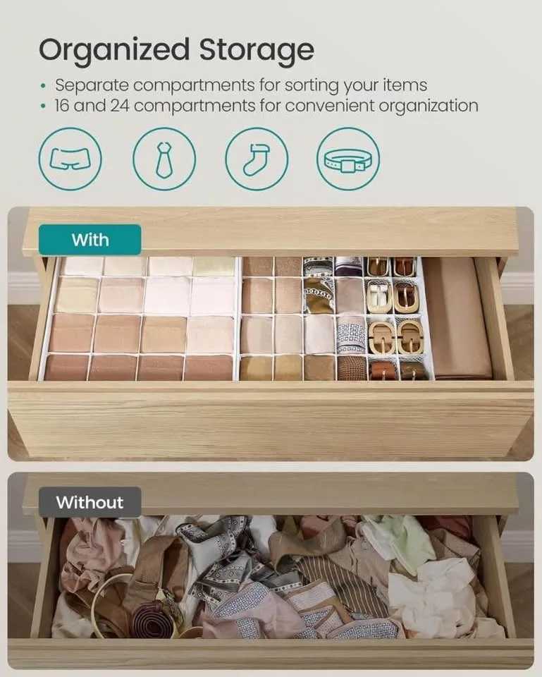 Brand New SONGMICS 4-Pack Drawer Organizers image indicator(6)