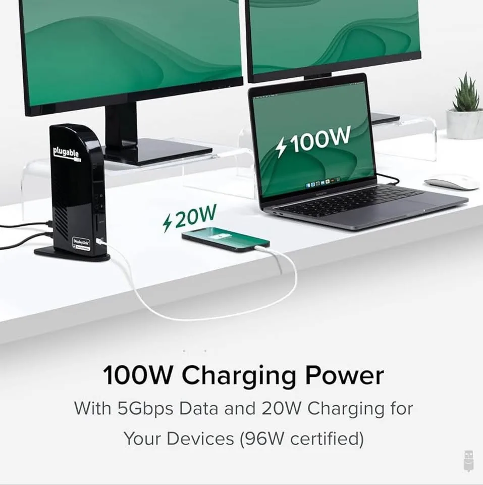 Plugable 12-in-1 USB-C Triple Monitor Docking Station image indicator(7)