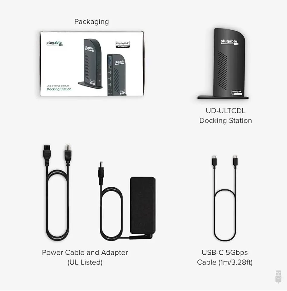 Plugable 12-in-1 USB-C Triple Monitor Docking Station image indicator(8)
