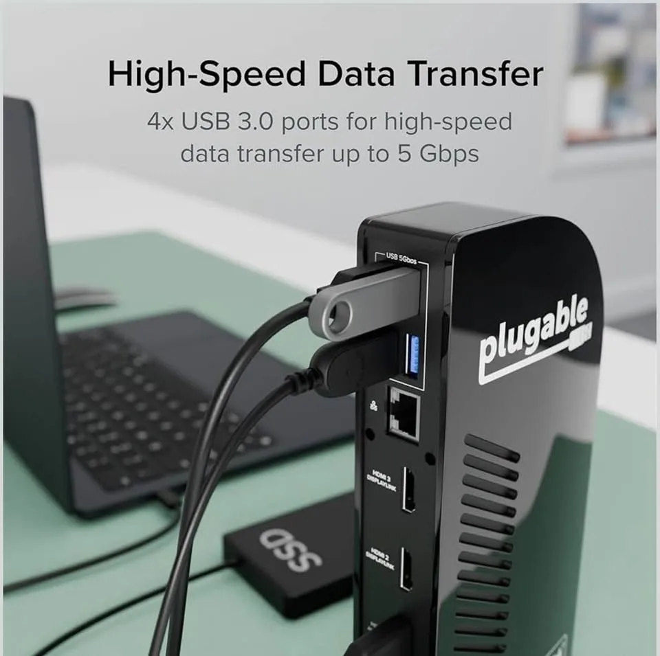 Plugable 12-in-1 USB-C Triple Monitor Docking Station image indicator(9)