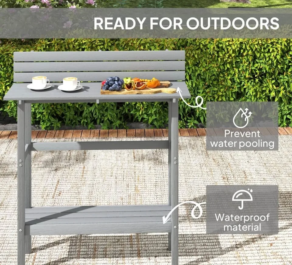 Brand New 110cm Outdoor Bar Table – Grey, Slatted Top image indicator(9)