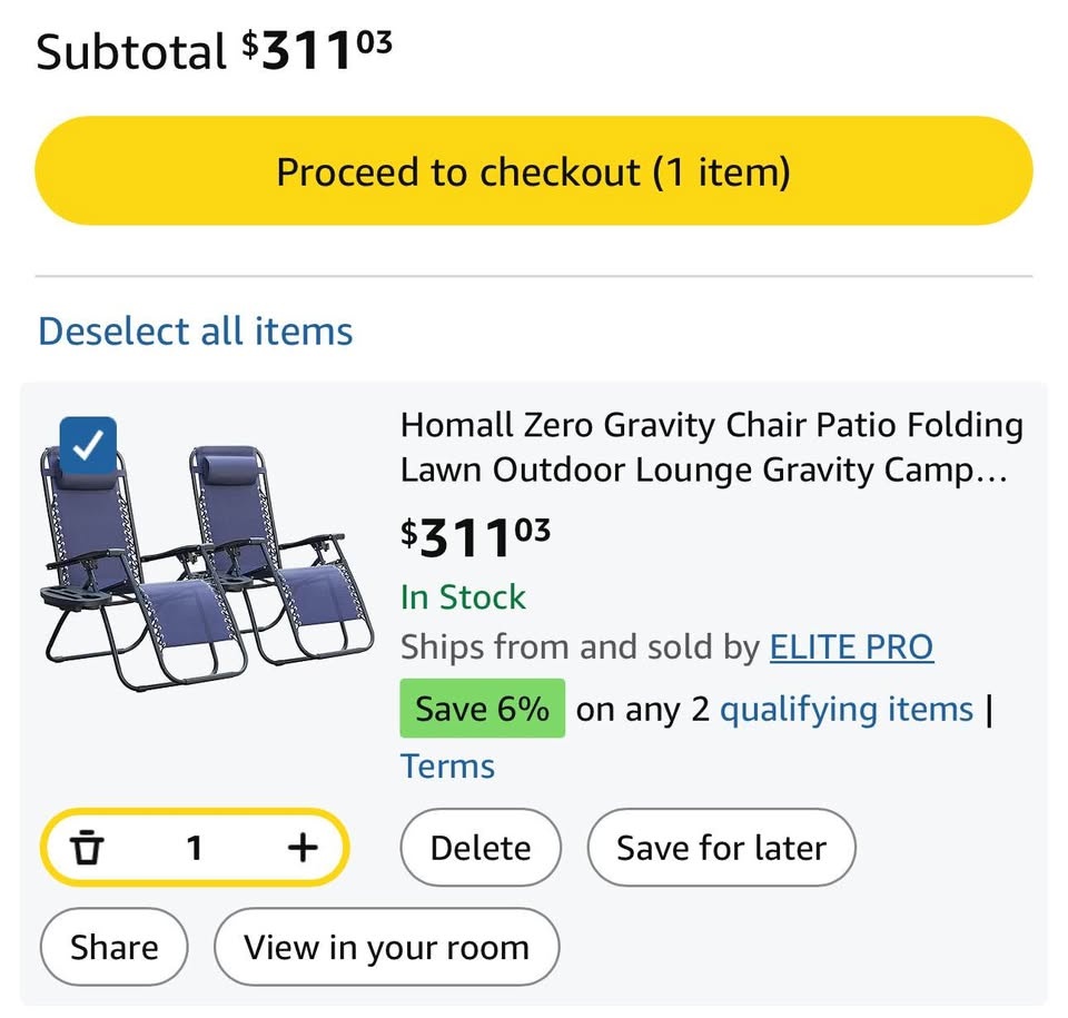 Homall Zero Gravity Reclining Lounge Chairs (Set of 2) – Blue, B - photo 2