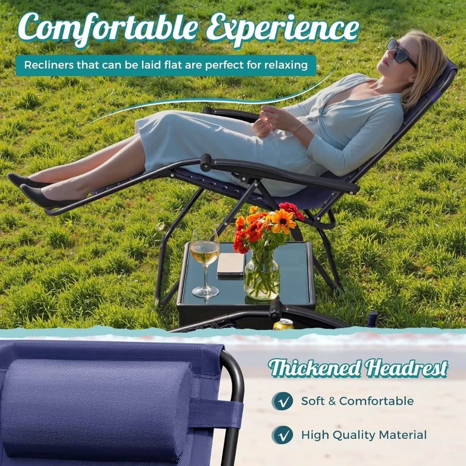 Homall Zero Gravity Reclining Lounge Chairs (Set of 2) – Blue, B - photo 5