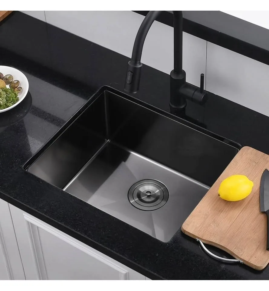 Luckyhorse 20” Matte Black Undermount Kitchen Sink image indicator(5)