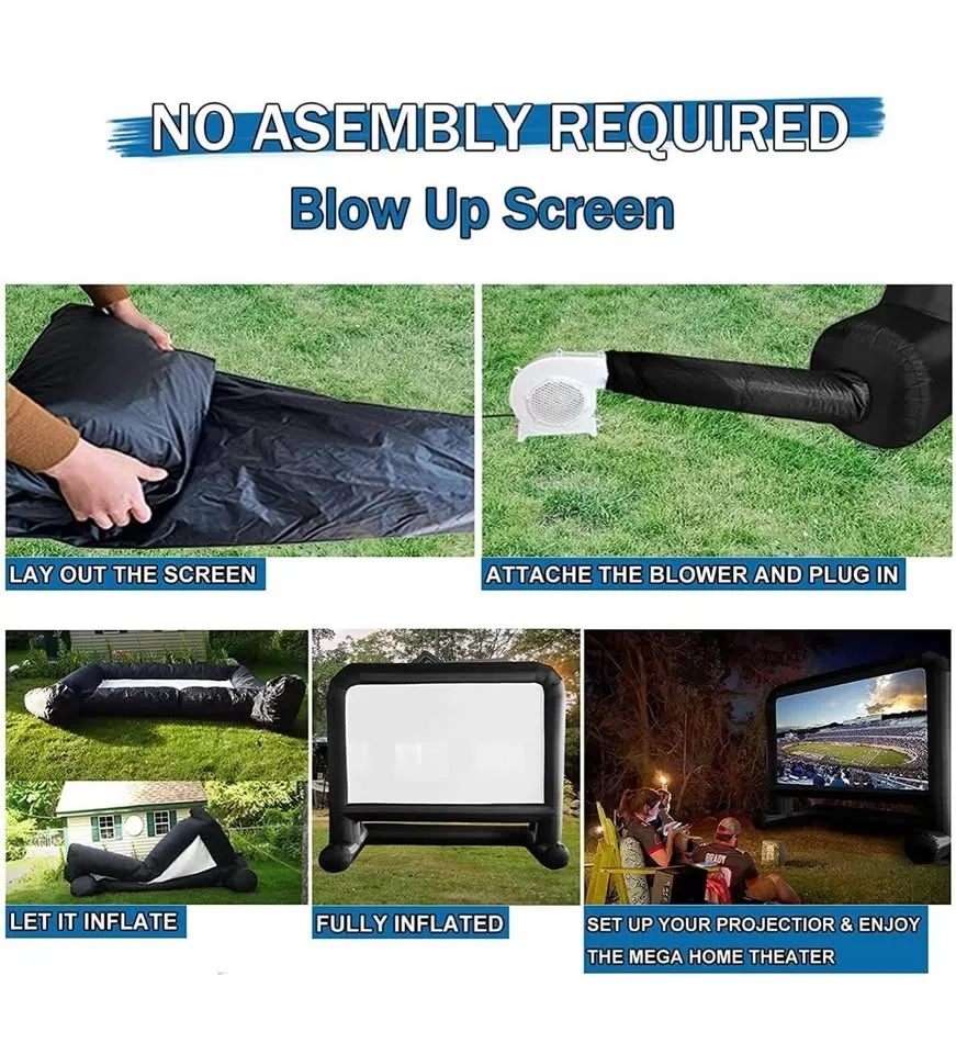 16 FT Inflatable Movie Screen – 124” Backyard Outdoor Projector image indicator(2)