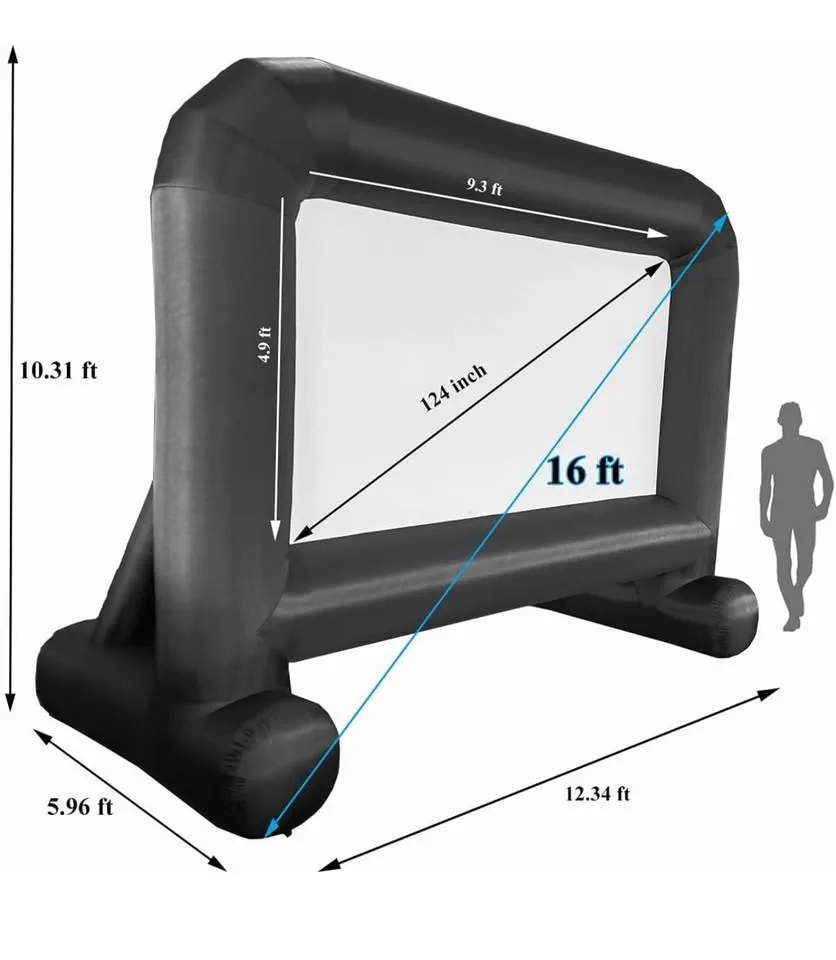 16 FT Inflatable Movie Screen – 124” Backyard Outdoor Projector image indicator(5)