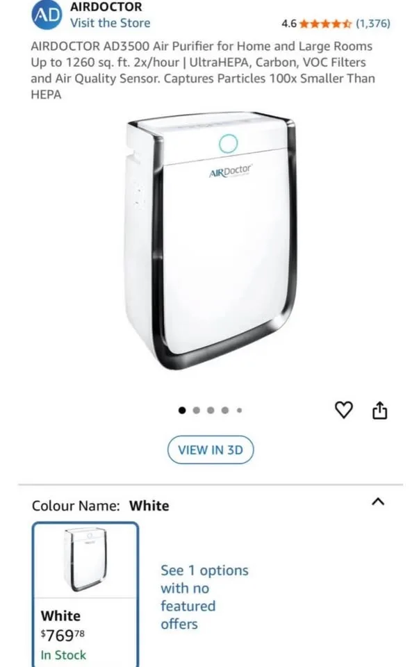 AIRDOCTOR AD3500 UltraHEPA Air Purifier - BRAND NEW image indicator(2)