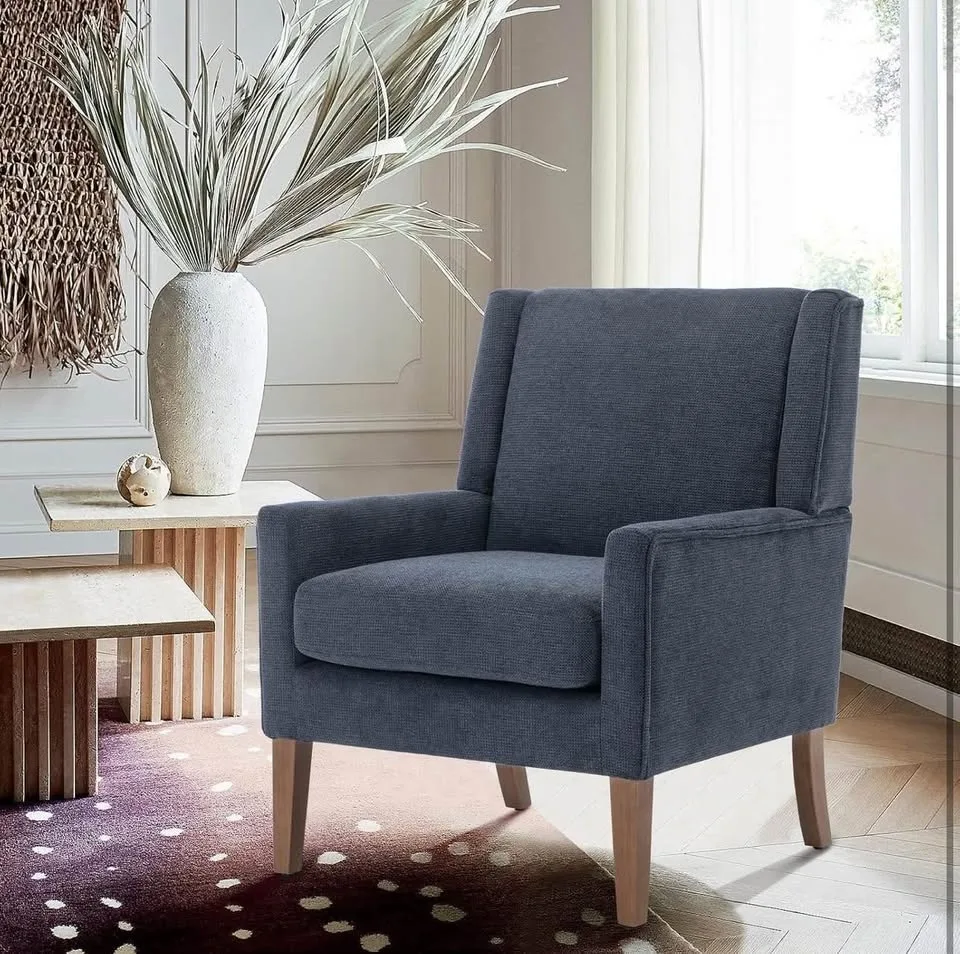 COLAMY Modern Wingback Accent Chair - Blue image indicator(5)