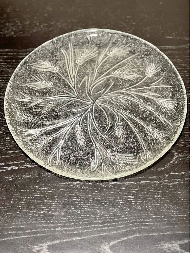 "Country Wheat" Clear Glass 10” Plate #cleanout