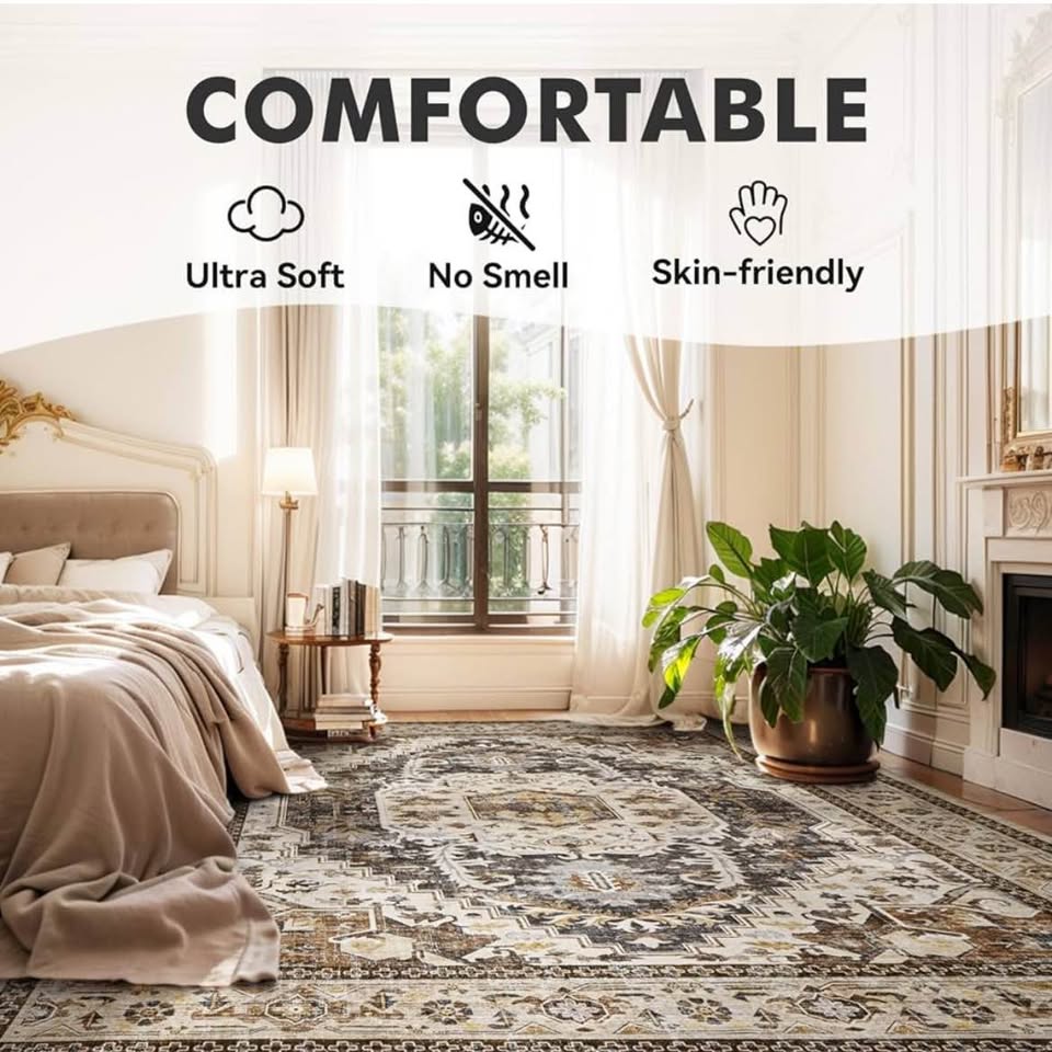 5x7 Area Rug Vintage Traditional Dark Brown - photo 4