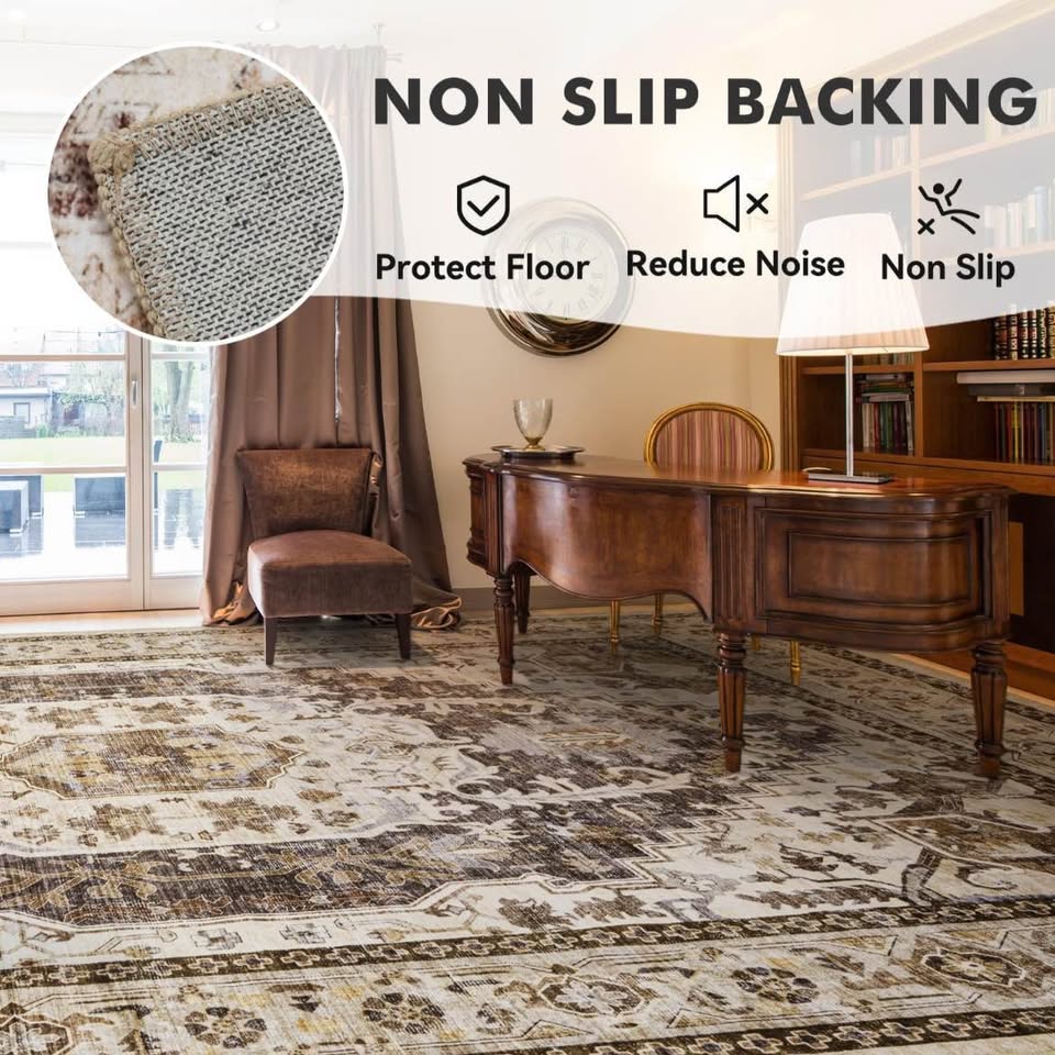 5x7 Area Rug Vintage Traditional Dark Brown - photo 5