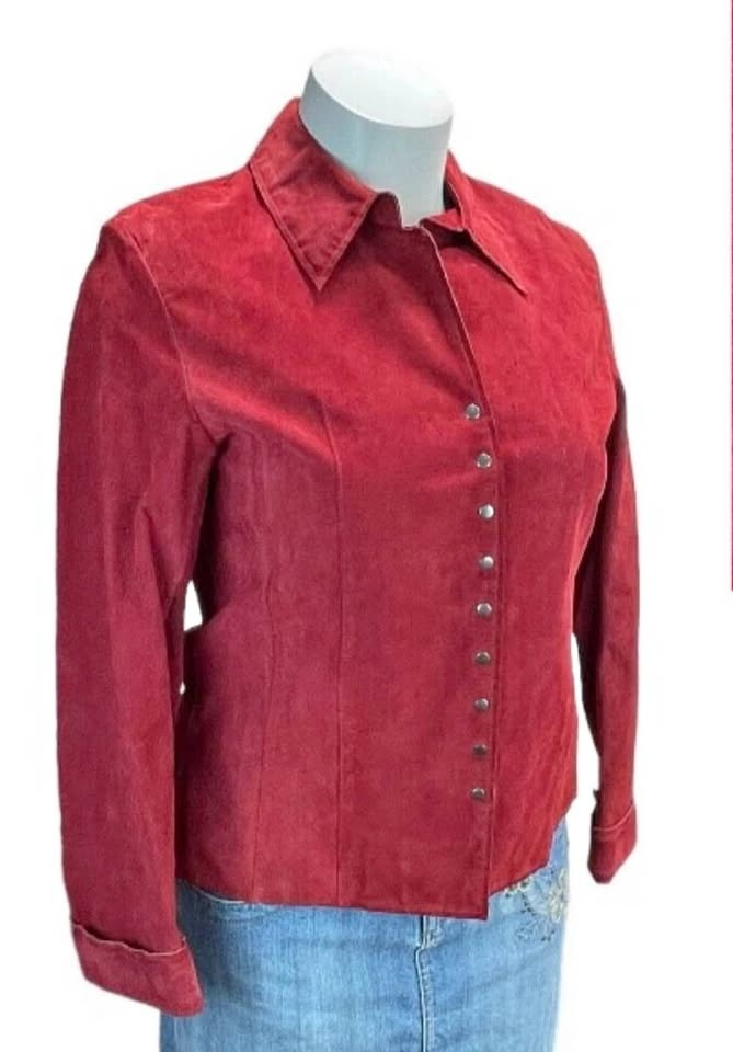 Mother’s Day Gift New Madison Creek Leather Sz M Red Blazer