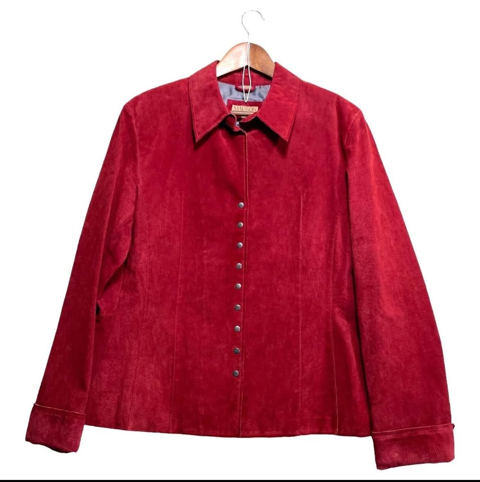 Mother’s Day Gift New Madison Creek Leather Sz M Red Blazer - photo 2
