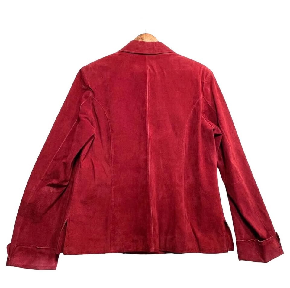 Mother’s Day Gift New Madison Creek Leather Sz M Red Blazer - photo 3