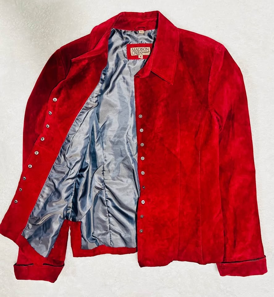 Mother’s Day Gift New Madison Creek Leather Sz M Red Blazer - photo 5