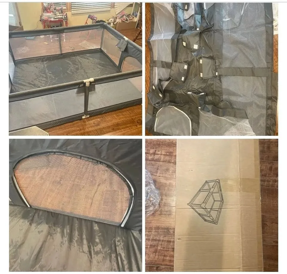 $60 NEW Extra Large Baby Playpen 71×59inch PREMIUM Grey image indicator(7)
