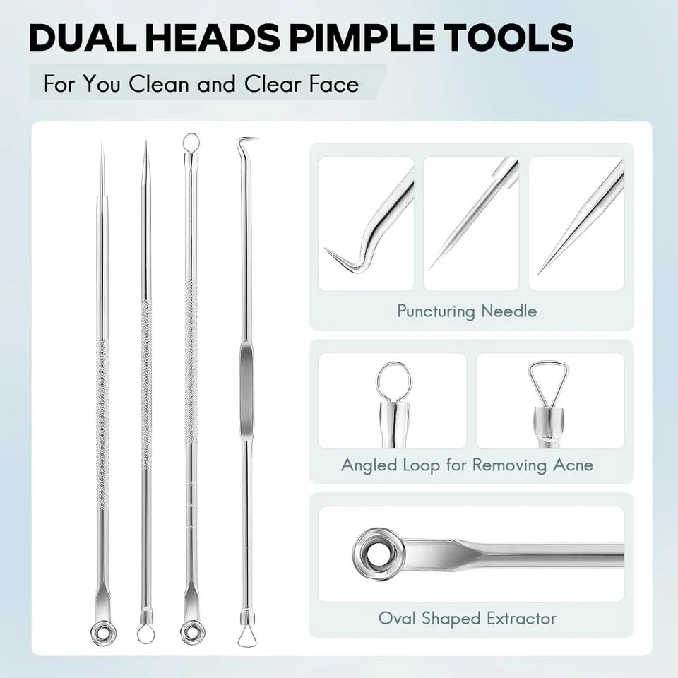 $10 NEW USB Blackhead Remover + Steel Pimple Popper Kit image indicator(7)